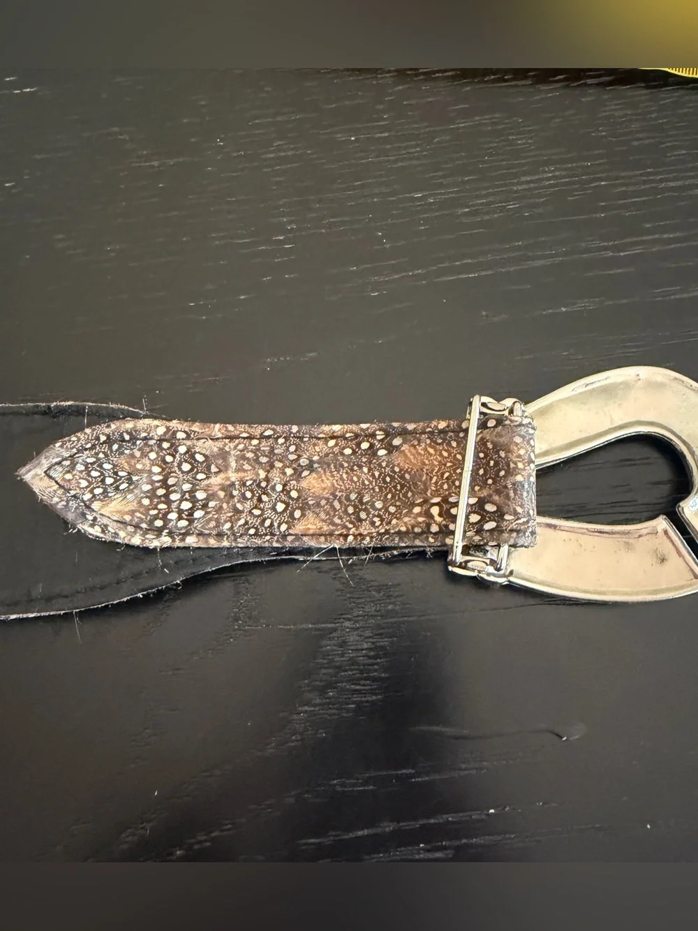 Vintage Genuine Peacock Feather & Leather Belt Royal Art 9343 To Wear Artsy